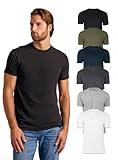 True Classic Mens T-Shirts - Short Sleeve Crew Neck Plain Novelty T Shirt for Men, Pack of 6, Variety, M
