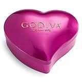 Godiva Chocolatier Heart Shaped Box of Chocolates - Assorted Milk and Dark Chocolates Individually Wrapped in Keepsake Tin, Premium Valentines Variety Pack for Women - 9 pc