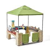 Step2 All Around Playtime Patio with Canopy Playset – Shaded Outdoor Playhouse for Kids with Realistic, Interactive Features, Room for Multiple Toddlers to Play – Dimensions: 60" H x 47.5" W x 47.5" D