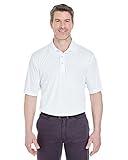 UltraClub Men's Cool & Dry Sport Performance Interlock Polo M WHITE