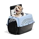 Petmate Two-Door Dog and Cat Kennel - Plastic Crate for Pets Up to 15 Pounds - Top Loading or Front Loading Pet Carrier - Airline Approved - For Home, Car, or Travel - Made in USA - 24 Inches - Blue