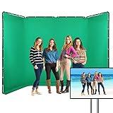 GSKAIWEN 7.87ft x 13.12ft Portable Large Chromakey Green Screen Backdrop with Stand Photography Background Support System for Photo Studio Video Shooting, Live Streaming, Parties, Keying, Stage