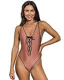 Wicked Weasel 853 Serendipity One-Piece Bikini Bottom (X-Small, x_s) Rose Gold/Black