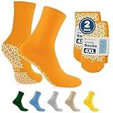 TenderGentle Hospital Socks with Grips for Men and Women - 2 Pairs of Orange 4XL Grippy Socks for Elderly - Hospitals, Nursing Homes, and Long Term Care Facilities - Soft and Stretchy