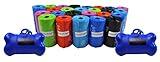 Downtown Pet Supply Rainbow Paw Print Poop Bags (520 CT & 2 Dispensers) - Leak-Proof, Unscented, Clips to Dog Leashes & Harnesses