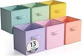 Sorbus Fabric Storage Cubes - 6 Foldable Storage Bins for Organizing Pantry, Cubbies, Toy Box - Clothes Storage & Closet Organizer - 13 Inch Collapsible Cube Baskets for Shelves with Handle