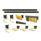 DEWALT Tool Organizer, Wall Mount, Kit for Lawn & Garden Tools, Includes Hooks, 2 Metal Rails, Charger Mount and Magnetic Power Strip, DEWALT Workshop Storage System Compatible (DWST82826)