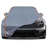 TUCAREST 6-Layers PEVA Premium Full Car Cover Fit for Sedan hatchback Pickup SUVs MPV Rain and snow protection, sun protection, UV protection, and protection of car paint surfaces-Silver Grey -Up 208"