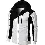 day prime 2033 Hoodies for Men Zip Up With Designs Causal Color Block Pullover Crewneck Sweatshirts Slim Fit Workout Sport Shirt vintage sweatshirt Gray S