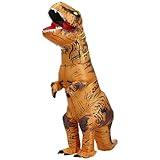 HAPPYBAG Inflatable Dinosaur Costume Adult,T-Rex Costumes Funny Cosplay Fancy (Brown Classic)