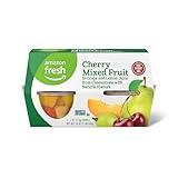 Amazon Fresh, Cherry Mixed Fruit in Juice, 4 Oz Bowls (Pack of 4) (Previously Happy Belly, Packaging May Vary)