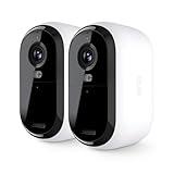 Arlo Essential Security Camera 2K | Outdoor-Indoor | 2nd Gen | Wireless with Spotlight, 2-Way Audio, Color Night Vision, Live Stream, Motion Activation, Real Time Notifications - White, 2 Camera