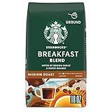 Starbucks Ground Coffee, Medium Roast Coffee, Breakfast Blend, 100% Arabica, 1 bag (18 oz)