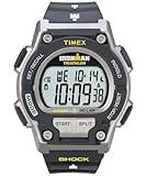 Timex Men's Ironman Triathlon Endure 30 Shock 42mm Watch – Black & Gray Case Yellow Accents with Black Resin Strap