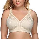 DotVol Women's Full Figure Minimizer Bras Comfort Large Busts Wirefree Non Padded Plus Size Bra(38DD, Nude)