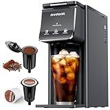 SHARDOR Hot & Iced Coffee Maker, K Cup Coffee Maker Compatible with Ground Coffee, Single Serve Coffee Machine with Bold Setting, Reusable Filter, Travel Mug Friendly, Compact Design, Grey