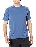 Amazon Essentials Men's Slim-Fit Short-Sleeve Quick-Dry UPF 50 Swim Tee, Blue, Large