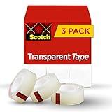 Scotch Transparent Tape, 3/4 in x 1000 in, 3 Boxes/Pack (600K3)