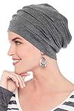 Headcovers Unlimited Slouchy Snood Hat - 100% Cotton Slouchy Beanie Hats for Women - Charcoal Heather