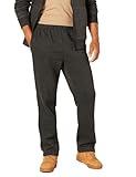 Amazon Essentials Men's Fleece Open Bottom Sweatpant (Available in Big & Tall), Charcoal Heather, Large