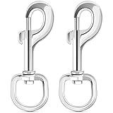 ERKOON Extra Large 4.23 Inch Swivel Eye Bolt Snap Hooks 220Lbs Load Capacity Zinc Alloy Single Ended Flag Clips Heavy Duty Trigger Bolt Hooks (2 Pack)