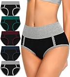 DUKAWA Womens Underwear Cotton，Underwear Women Pack Tummy Control High Waisted Panties C Section Soft Postpartum Ladies Briefs Large