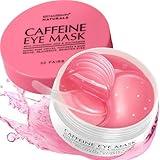Under Eye Patches for Puffiness and Dark Circles: Caffeine Gel Masks for Undereye Wrinkles Bags - Instant Moisturizing Brightening Skincare Pads - Gift for Women Mom Wife - 30 Pairs (Rose)