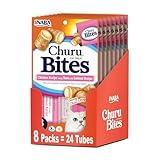 Inaba Churu Bites for Cats, Soft Baked Chicken Churu Filled Cat Treats with Vitamin E, 0.35 Ounces Each Tube, 24 Tubes Total (3 per Pack), Tuna with Salmon Recipe