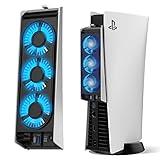 JUSPRO Cooling Fan for PS5 Accessories, Upgraded Quiet Cooler Fan with LED Light for PlayStation 5 Console/PlayStation 5 Digital Edition & Ultra HD Game Console