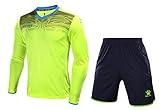 KELME Soccer Goalkeeper Jersey Uniform Kit - Mens Padded Football Goalie Jersey - Padded Shirt, Shorts and Socks Kids and Adult Sizes (Medium, Yellow (No Socks))