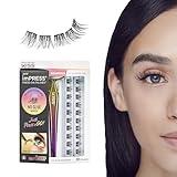 KISS imPRESS Falsies False Eyelashes, Lash Clusters, 'Voluminous', 14 mm, Includes 20 Clusters, 1 applicator, Contact Lens Friendly, Easy to Apply, Reusable Strip Lashes