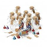 Otis Classic Small Glass Jars with Lids – Set of 12 Mini Glass Bottles with Corks for Halloween Decorations Fall Décor Wedding & Party Favors, Halloween DIY Crafts, Potions, Spices & Candy, 3.4 oz