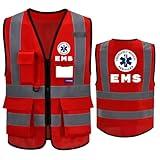 A-SAFETY Red Emergency Medical Services High Visibility Vest