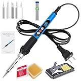 ANBES Soldering Iron Kit, 90W 110V Fast Heat up LCD Digital Soldering Gun kit with Ceramic Heater, 10 in 1 Adjustable Temperature Soldering Kit with Automatic Sleep Mode