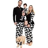 Owlivia Christmas Halloween Pajamas For Family, Organic Cotton Holiday Pajamas Matching Sets(Bib for Dogs, Halloween Ghosts)