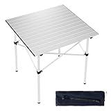 YSSOA Lightweight Folding Camping Table with Carry Bag︱Ultra-Compact Aluminum Table for Picnic, Beach, Traveling, Backyards, BBQ (Color: White)