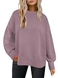 Oversized Sweater for Women Trendy Long Sleeve Sweaters Plus Size Tops Fall Outfits Winter Clothes Fashion Clothing 2025 Pink XXL
