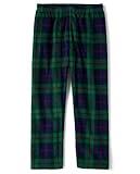 The Children's Place Boys' Fleece Pajama Pants, Green Tartan