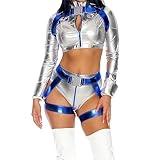 Forplay Women's Galaxy Trip Astronaut Costume, Silver, S/M