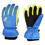 TRIWONDER Kids Ski Snow Gloves Winter Waterpfoot Windproof Warm Snowboard Sport Mittens for Boys Girls Toddler (M, Blue)