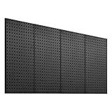 VEVOR Metal Pegboard Panels, 24" x 12" Pegboard, 4 Panels, Heavy Duty Steel Peg Board Wall Organizer, for Living Room Garage Tool Storage Workbench Office Organization Craft Room Kitchen Home, Black