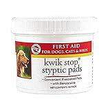 Miracle Care Kwik Stop Styptic Pads For Dogs, Cats, and Birds, Fast-Acting Blood Stop Pads For Pets, Quick Stop Bleeding Pads For Dog Nail Clipping, Minor Cuts, Grooming, 90 count