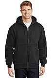 CornerStone Unisex Heavyweight Full Zip Hooded Sweatshirt with Thermal Lining | Zip Hoodie for Men & Women, Adjustable Hood, Black, XX-Large