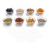 Libbey Small Glass Prep Bowl 8 Count (Pack of 1), Glass Containers with Lids Keep Leftovers Fresh, Durable Dishwasher Safe Glass Meal Prep Bowls, Glass Bowls Set for Meal Prepping, Snacks