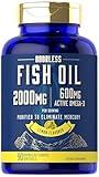Carlyle Fish Oil 2000mg | 600mg Omega 3 Supplement for Men & Women | 90 Odorless Softgels | Lemon Flavored | Non-GMO and Gluten Free