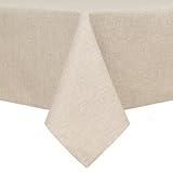 Hiasan Faux Linen Rectangle Tablecloth - Wrinkle and Stain Resistant Washable Table Cloth for Kitchen Dining Room Holiday Table Cover for Party Dinner, Beige, 54 x 80 Inch