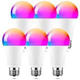 ILC Alexa Light Bulbs (120 Watt Equivalent) Smart Light Bulbs Work with Alexa Only, 1200 Lumens, Color Changing, Color Temperature Tunable 2700K-6000K(6 Pack)