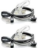 Retevis Walkie Talkie Earpiece with Mic, Comfortable Acoustic Tube, for RT22 RT68 RT21 H-777 RT86A, Compatible with Kenwood Baofeng BF-888S BF-T26 Pxton Walkie Talkies, Surveillance Headset(2 Pack)