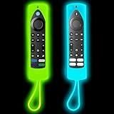 [2-Pack] Climberer Night Vision Covers for Fire 4K Max (2nd Ed.) | Stick TV | FireCube | Compatible with(Insignia, Toshiba, Pioneer, Omni) Remote - Luminous Silicone with Lanyard