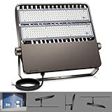 BIRITALO LED Stadium Flood Lights Outdoor 1600W Equivalent 36500LM Super Bright Yoke Mount Parking Lot floodlights 5500K 80-277V Commercial IP65 Waterproof 240W Shoebox Barn Lighting for Arena Court